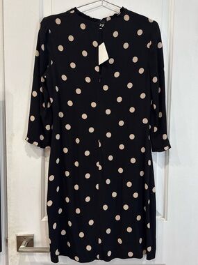 Kate Spade Black Polka Dot Shift Dress - Beige Dots